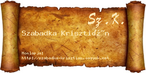 Szabadka Krisztián névjegykártya