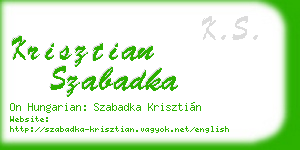 krisztian szabadka business card